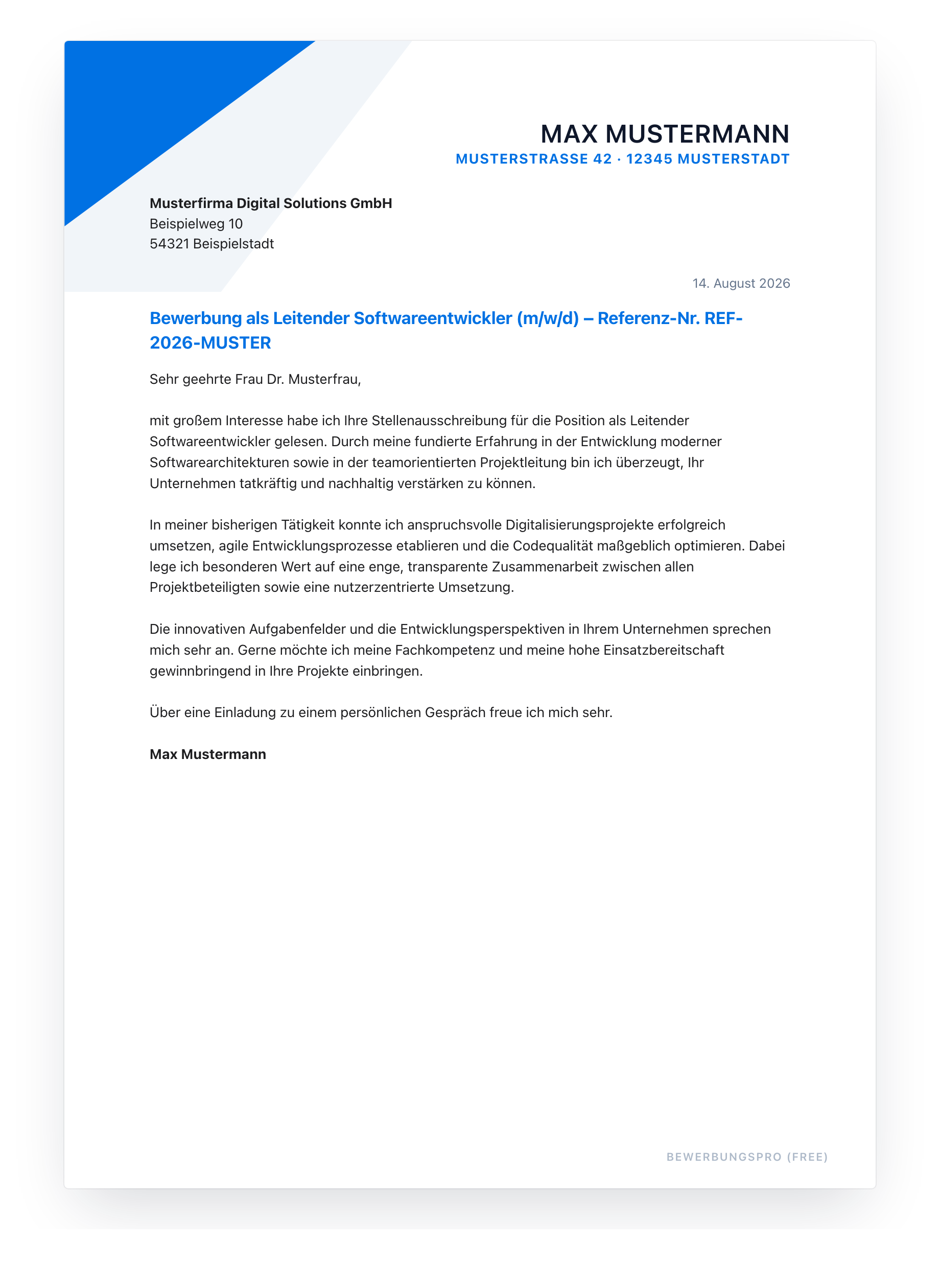 DIN 5008 Anschreiben Vorlage